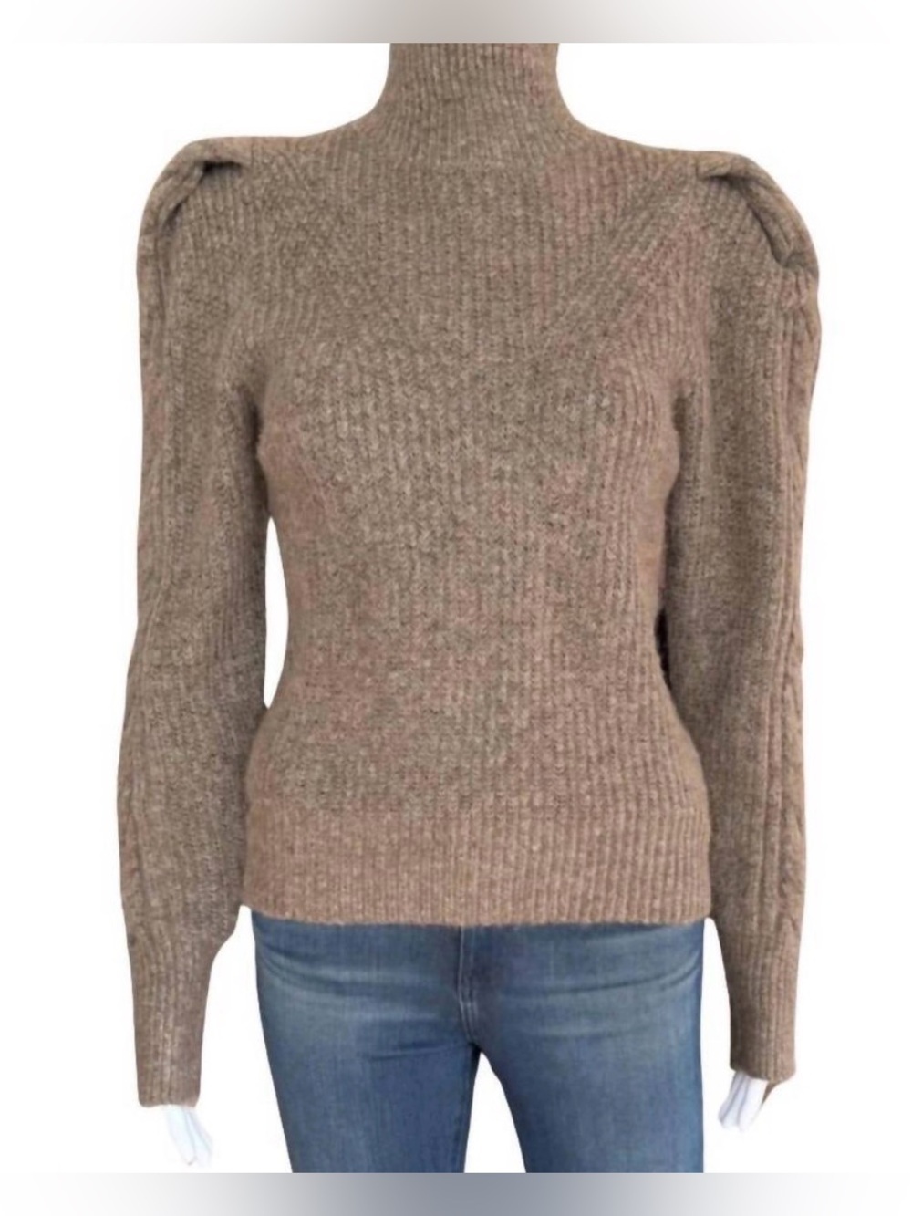 INDUSTRY Women’s Brown Puff-Sleeve Knit Sweater - Small